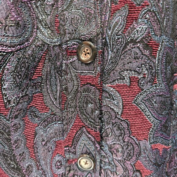 Vintage Coldwater Creek Tapestry Jacket Women Medium Purple Floral Sophisticated - Picture 4 of 13